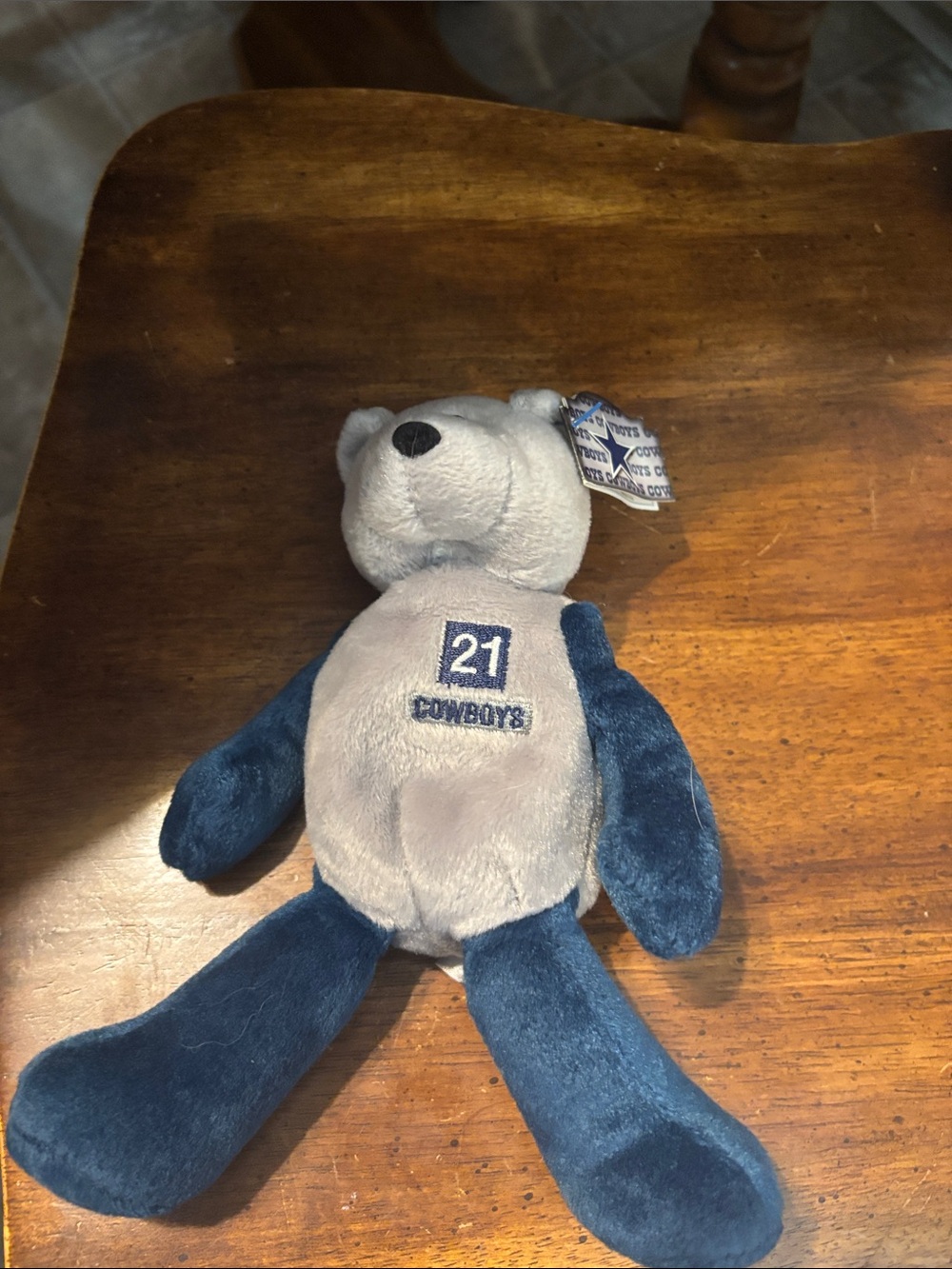 Deion Sanders Plush Team Bear - Gray and Navy Cowboys Plush Toy